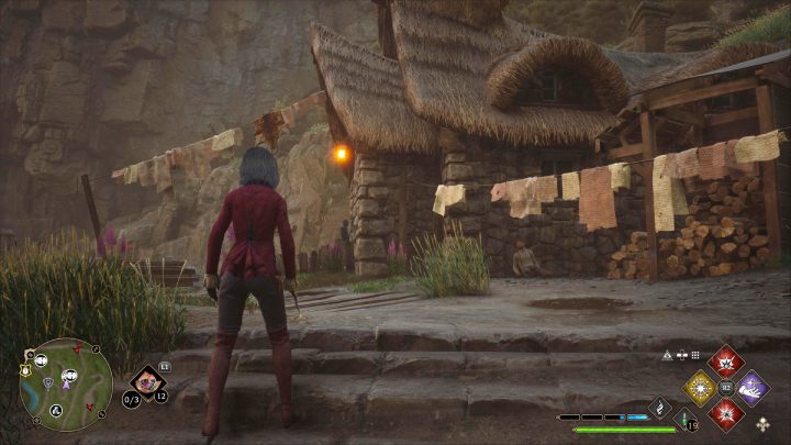 Kolejna skrzynia z wioski Marunweem jest w domu niedaleko stoiska handlarza - Hogwarts Legacy: Skrzynie skarbów Jezioro Marunweem (Marunweem Lake) - Hogwarts Legacy - poradnik do gry