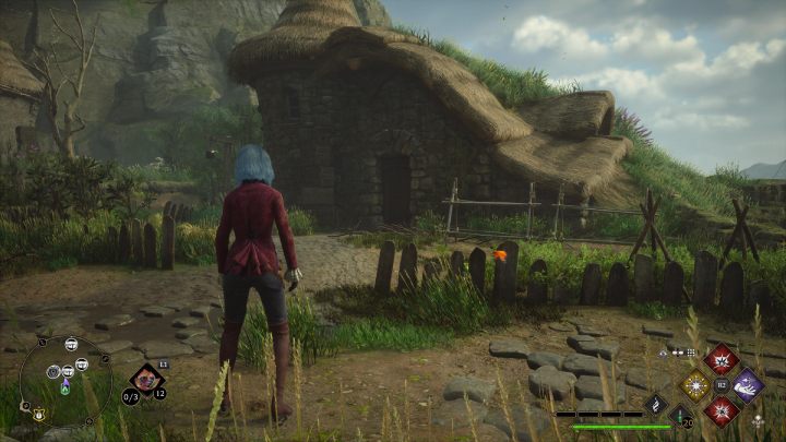 Pierwsza skrzynia w wiosce Bainburgh jest w małej chatce przy punkcie szybkiej podróży - Hogwarts Legacy: Skrzynie skarbów Dwór Cape (Manor Cape) - Hogwarts Legacy - poradnik do gry