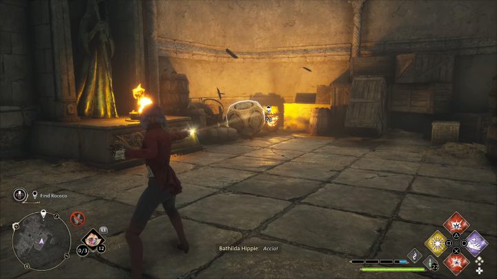 Podnieście kostkę z drugiej strony pomieszczenia, połóżcie ją na platformie i podpalcie - Hogwarts Legacy: Skrzynie skarbów Dwór Cape (Manor Cape) - Hogwarts Legacy - poradnik do gry