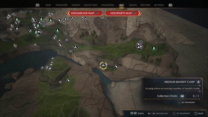 Ostatnią skrzynię z tego regionu znajdziecie w obozie bandytów, na południowy zachód od wioski Cragcroft - Hogwarts Legacy: Skrzynie skarbów Cragcroftshire - Hogwarts Legacy - poradnik do gry