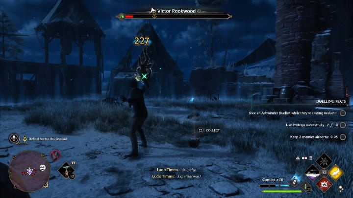 Po rozbiciu tarczy ochronnej Wiktora, wykończcie przeciwnika kolejnymi ładunkami Starożytnej Magii lub kombinacją innych zaklęć ofensywnych - Hogwarts Legacy: Mistrzowska różdżka (Wand Mastery) - Hogwarts Legacy - poradnik do gry