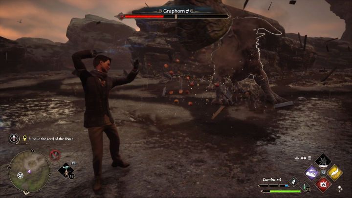 Druga faza pojedynku z Garborogiem nie różni się zbytnio od poprzedniej, ale przeciwnik jest szybszy i częściej atakuje - Hogwarts Legacy: Jak pokonać Garboroga (Graphorn)? - Hogwarts Legacy - poradnik do gry