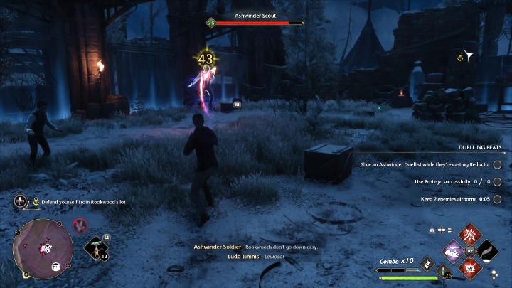 W pierwszej kolejności będziecie musieli bronić się przed wieloma czarodziejami z bandy Rokwooda - Hogwarts Legacy: Jak pokonać Wiktora Rookwooda (Victor Rookwood)? - Hogwarts Legacy - poradnik do gry