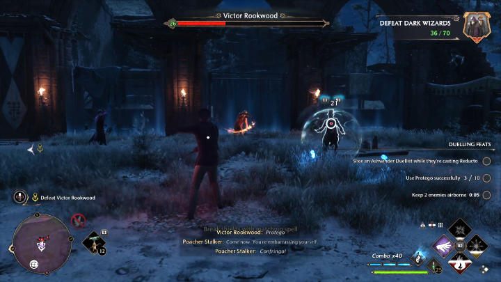 Po krótkiej sekwencji QTE wrócicie do walki z bandą czarodziejów - Hogwarts Legacy: Jak pokonać Wiktora Rookwooda (Victor Rookwood)? - Hogwarts Legacy - poradnik do gry