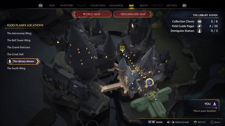 Pierwsza okazja do odblokowania pobocznej misji pojawia się po ukończeniu głównego questu Zajęcia z zaklęć - Hogwarts Legacy: Skrzydlate słowa (Flying Off the Shelves) - Hogwarts Legacy - poradnik do gry