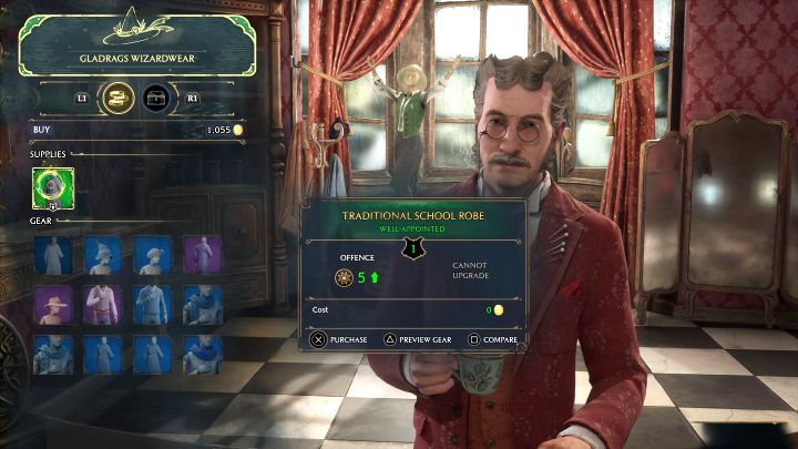 Odwiedźcie sklep Stroje czarodziejskie na każdą okazję firmy Gladrag (Gladrags Wizardwear), który jest w centralnej części miasta - Hogwarts Legacy: Witaj w Hogsmeade (Welcome to Hogsmeade) - Hogwarts Legacy - poradnik do gry