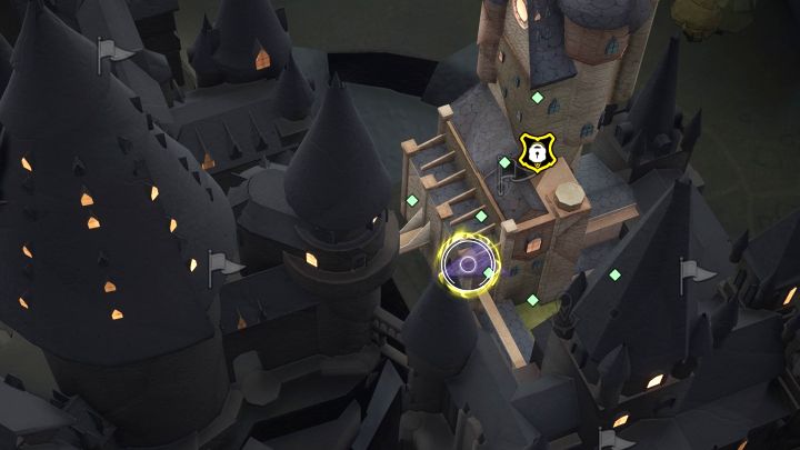 Skorzystajcie ze schodów za miejscem rozpoczęcia questu i schodźcie na niższe poziomy - Hogwarts Legacy: Zamkowa skrytka (Cache in the Castle) - Hogwarts Legacy - poradnik do gry
