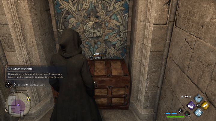 Użyjcie zaklęcia Accio na obrazie - doprowadzicie do odsłonięcia znajdującej się na nim skrytki - Hogwarts Legacy: Zamkowa skrytka (Cache in the Castle) - Hogwarts Legacy - poradnik do gry