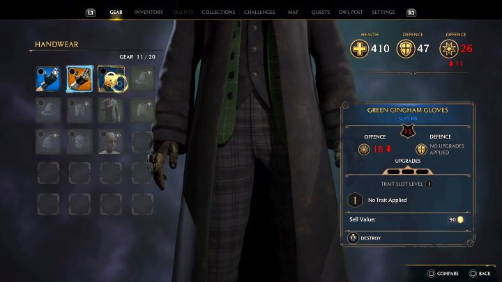 Poziomy doświadczenia pojawiają się również przy odnajdywanych elementach wyposażenia - im wyższy poziom, tym większa szansa na dobre bazowe statystyki - Hogwarts Legacy: Awansowanie na wyższe poziomy doświadczenia - Hogwarts Legacy - poradnik do gry