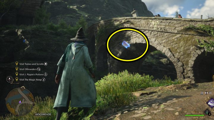 Jedną z latających stron Flying Guide Page #5 (Hogsmeade) znajdziecie w pobliżu mostu i sklepu z eliksirami, w zachodniej części wioski - Hogwarts Legacy: Strony przewodnika (Field Guide Pages) - Hogsmeade - Hogwarts Legacy - poradnik do gry