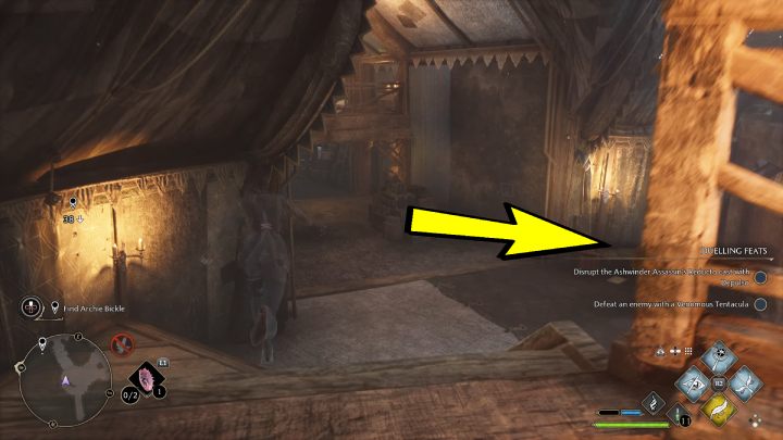 Po wejściu do namiotu nałóżcie zaklęcie kamuflujące i idźcie prosto, aż natraficie na schody prowadzące w dół - Hogwarts Legacy: Zaginione dziecko (The Lost Child) - Hogwarts Legacy - poradnik do gry