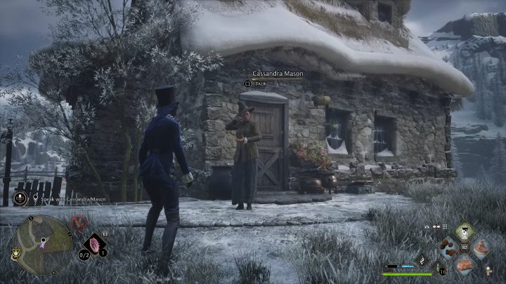 Idźcie na północny koniec wioski i porozmawiajcie z kobietą stojącą przed małym domem - Hogwarts Legacy: Pilnowanie swojego nosa (Minding Your Own Business) - Hogwarts Legacy - poradnik do gry