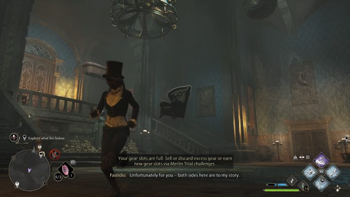 Po rozmowie z duchem będziecie musieli unikać lub zestrzeliwać meble, które będzie w Was rzucał - Hogwarts Legacy: Pilnowanie swojego nosa (Minding Your Own Business) - Hogwarts Legacy - poradnik do gry