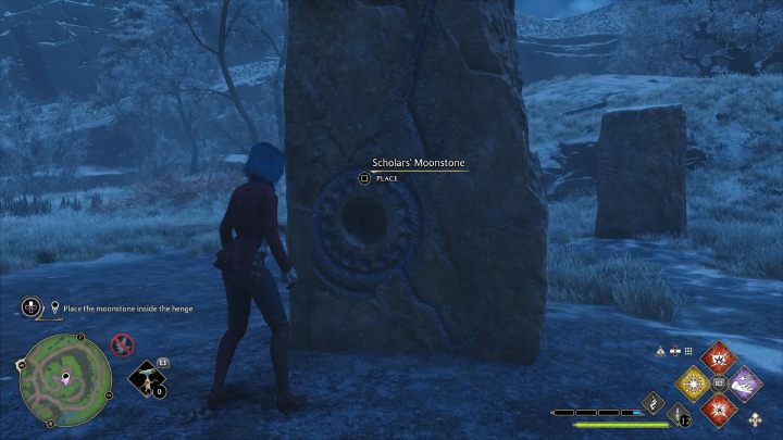Po opuszczeniu jaskini umieśćcie księżycowy kamień (moonstone) w kręgu (henge) - Hogwarts Legacy: Centaur i kamień (The Centaur and the Stone) - Hogwarts Legacy - poradnik do gry