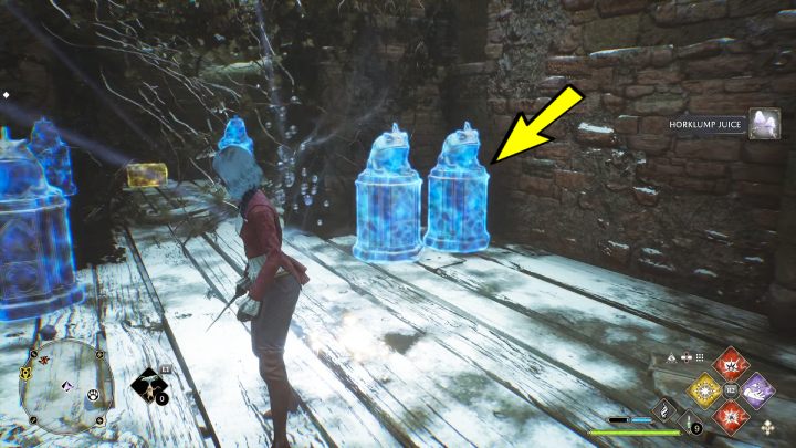 Wejdźcie w interakcję z posągiem żaby przy ścianie po prawej stronie i podnieście pierwszy obiekt - Hogwarts Legacy: Tętniące źródła starożytnej energii (Ancient Magic Hotspots) część 1 - Hogwarts Legacy - poradnik do gry