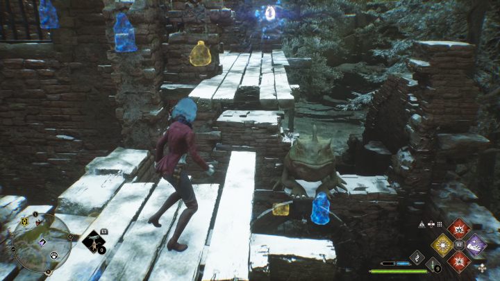 Użyjcie posągu stojącego przy drzwiach po prawej stronie i idźcie do przodu - Hogwarts Legacy: Tętniące źródła starożytnej energii (Ancient Magic Hotspots) część 1 - Hogwarts Legacy - poradnik do gry