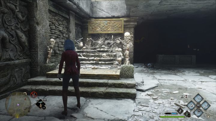 Podnieście kości zaklęciem Wingardium Leviosa z sarkofagu i umieśćcie je przy wyjściu - Hogwarts Legacy: Tętniące źródła starożytnej energii (Ancient Magic Hotspots) część 1 - Hogwarts Legacy - poradnik do gry