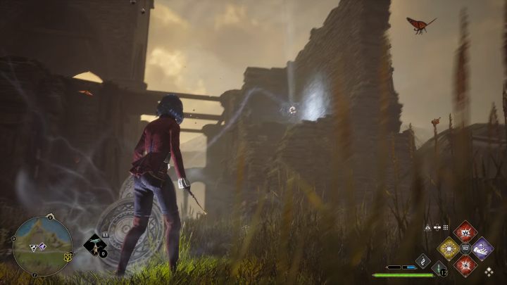 Wskoczcie na miotłę i podlećcie do pierwszego obiektu - Hogwarts Legacy: Tętniące źródła starożytnej energii (Ancient Magic Hotspots) część 2 - Hogwarts Legacy - poradnik do gry