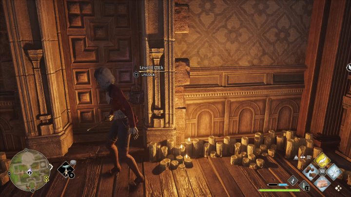 Wylądujcie przy drzwiach i otwórzcie zamek na 2 poziomie - Hogwarts Legacy: Tętniące źródła starożytnej energii (Ancient Magic Hotspots) część 2 - Hogwarts Legacy - poradnik do gry