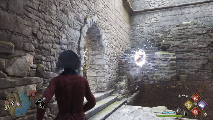 Wejdźcie po schodach i podnieście pierwszy obiekt - Hogwarts Legacy: Tętniące źródła starożytnej energii (Ancient Magic Hotspots) część 2 - Hogwarts Legacy - poradnik do gry