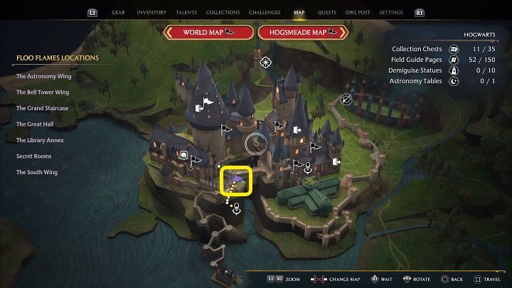 Wejście do podziemnego portu w Hogwarcie znajduje się w miejscu pokazanym na powyższym obrazku - Hogwarts Legacy: Zadanie Profesor Weasley (Professor Weasleys Assignment) - Hogwarts Legacy - poradnik do gry