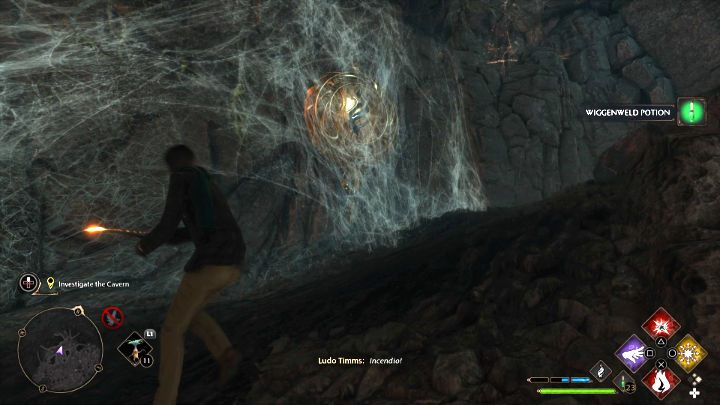 Po pokonaniu wszystkich przeciwników będziecie musieli uderzyć ognistym zaklęciem w trzy runy, aby otworzyć drzwi - Hogwarts Legacy: W cieniu kopalni (In the Shadow of the Mine) - Hogwarts Legacy - poradnik do gry