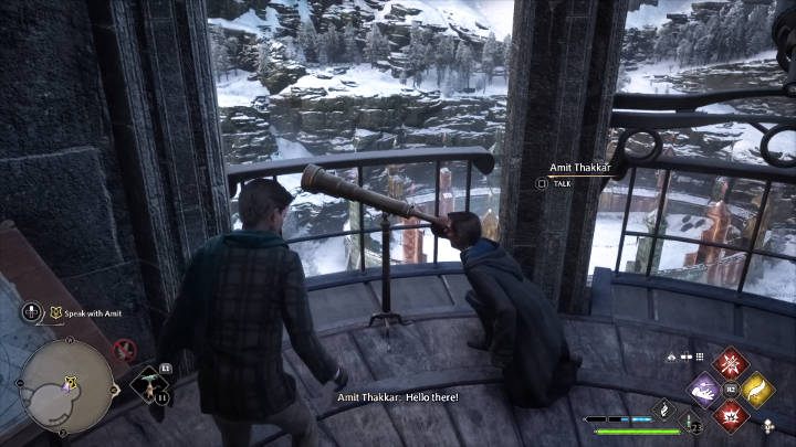 Udajcie się na samą górę skrzydła astronomicznego i porozmawiajcie z Amitem - uczniem Ravenclawu - Hogwarts Legacy: To po goblidegucku (Its all Gobbledegook) - Hogwarts Legacy - poradnik do gry