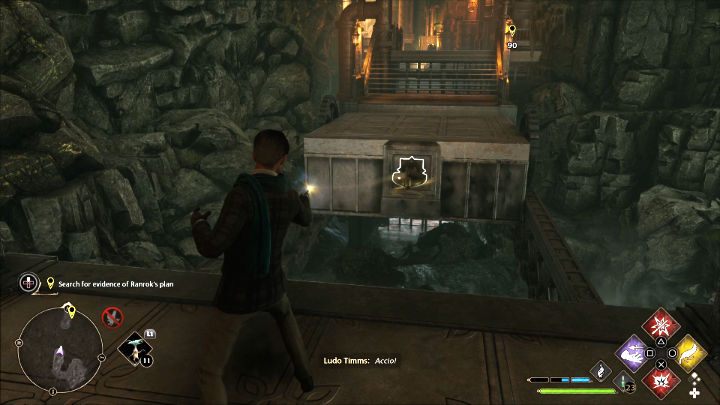 Użyjcie zaklęcia Accio, aby przyciągnąć do siebie platformę, wejdźcie na nią i ponownie użyjcie Accio, aby przesunąć platformę do przodu - Hogwarts Legacy: To po goblidegucku (Its all Gobbledegook) - Hogwarts Legacy - poradnik do gry