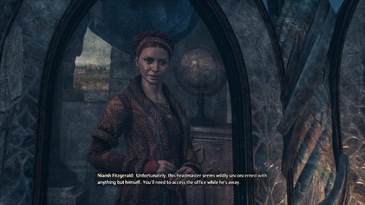 Udajcie się do Komnaty Mapy (The Map Chamber) i porozmawiajcie z portretem profesor Niam Fitzgerald - Hogwarts Legacy: Rozmowa z dyrektorką (The Headmistress Speaks) - Hogwarts Legacy - poradnik do gry