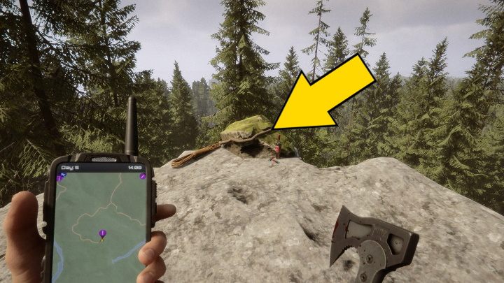 Najpierw musicie odciąć linę, do której przywiązane są zwłoki - Sons of the Forest: Gdzie znaleźć latarkę? - Sons of the Forest - poradnik do gry