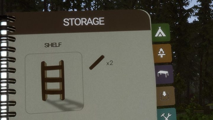 Po wybudowaniu półki, będziecie mogli umieścić na niej paczkowaną żywność (pakiety MRE, płatki, konserwy), by wykorzystać w późniejszym czasie - Sons of the Forest: Składowanie - Sons of the Forest - poradnik do gry