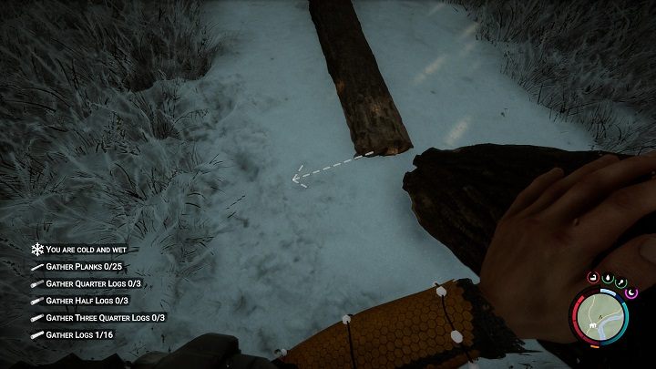 Najpierw ułóżcie 4 kłody w taki sposób, aby utworzyć z nich kwadrat - Sons of the Forest: Elementy schronienia - Sons of the Forest - poradnik do gry