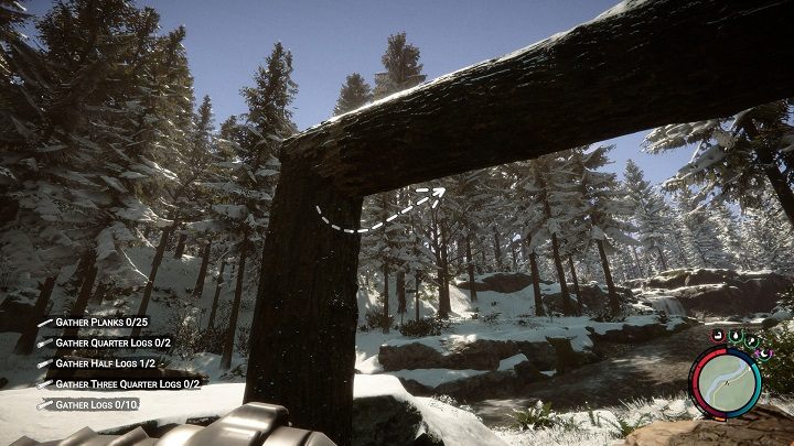Przetnijcie kłodę na pół, aby uzyskać połowy bali (Half Log) - Sons of the Forest: Elementy schronienia - Sons of the Forest - poradnik do gry