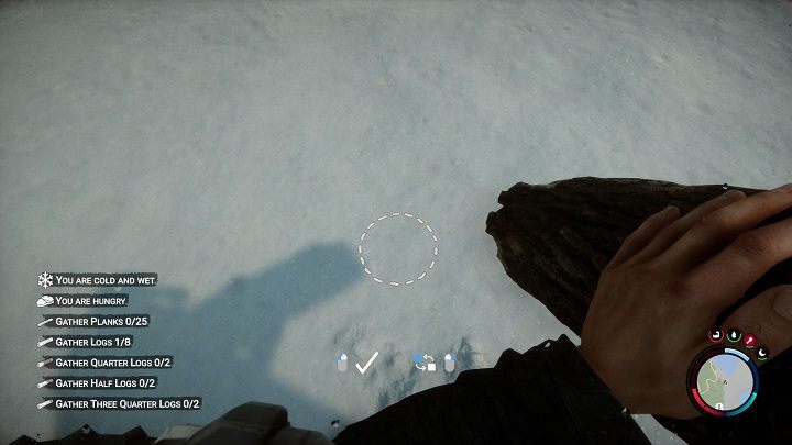 Ustawcie jedną kłodę pionowo - Sons of the Forest: Elementy schronienia - Sons of the Forest - poradnik do gry