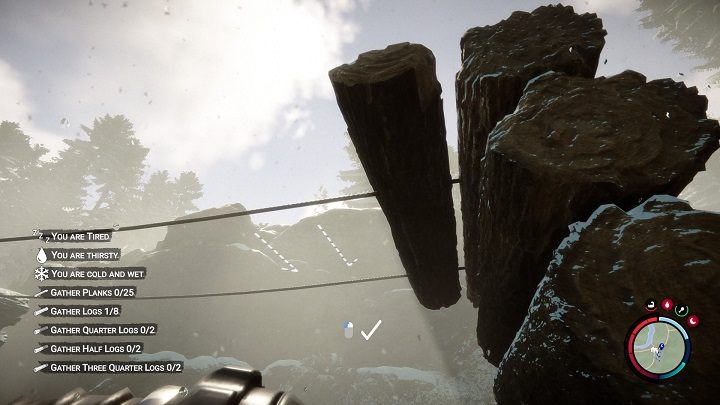 Chwyćcie kłodę i skierujcie kamerę na liny - Sons of the Forest: Elementy schronienia - Sons of the Forest - poradnik do gry
