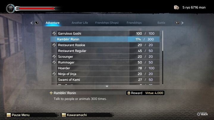 Po spotkaniu się z kapłanem odblokujecie też Diligence Records i powiązane z nimi wyzwania - Like a Dragon Ishin: Jak gromadzić reputację Virtue? - Like a Dragon Ishin - poradnik do gry