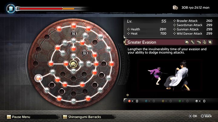 Na drzewkach możecie odnajdywać zdolności powiązane z unikami oraz blokami, dzięki którym zmniejszy się ryzyko odniesienia obrażeń - Like a Dragon Ishin: Lista najlepszych umiejętności - Like a Dragon Ishin - poradnik do gry