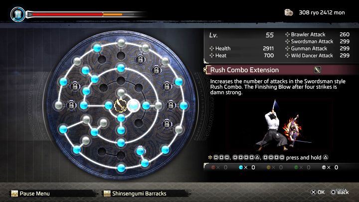 Na drzewkach możecie odnaleźć umiejętności wydłużające kombinacje ciosów w serii (Combo) - Like a Dragon Ishin: Lista najlepszych umiejętności - Like a Dragon Ishin - poradnik do gry