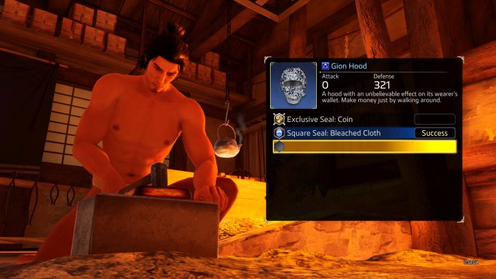 Nałożenie pieczęci na ulepszany przedmiot ma procentowe szanse powodzenia i oznacza to, że operacja może się zakończyć porażką - Like a Dragon Ishin: Crafting w Kurogane Smithing - Like a Dragon Ishin - poradnik do gry