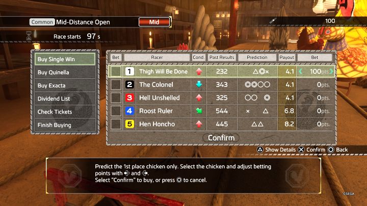 Sposób odblokowania: Obstawiono 5 zakładów w wyścigach kurczaków - Like a Dragon Ishin: Trofea / Osiągnięcia - lista wszystkich, poradnik trofeowy - Like a Dragon Ishin - poradnik do gry