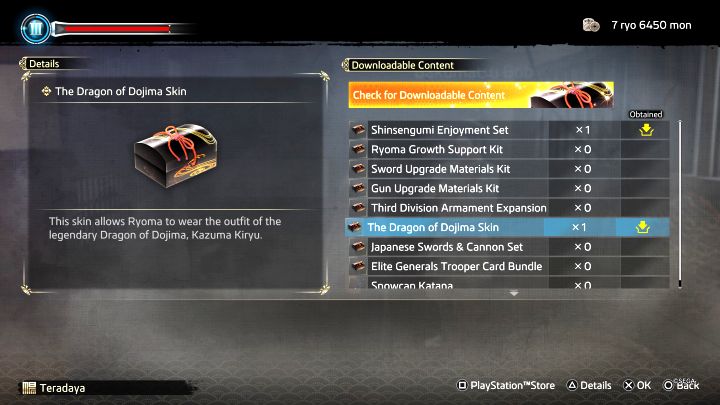 Po zagadaniu do Boba wyświetli się lista dodatków DLC - Like a Dragon Ishin: Bakumatsu Bob - odbieranie i kupowanie zawartości DLC - Like a Dragon Ishin - poradnik do gry