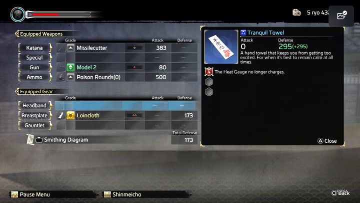 Najbardziej prawdopodobny powód dla zatrzymania ładowania się Heat Gauge to posiadanie założonego przedmiotu, którego właściwości blokują gromadzenie się Heat - Like a Dragon Ishin: Dlaczego nie ładuje się wskaźnik Heat Gauge? - Like a Dragon Ishin - poradnik do gry