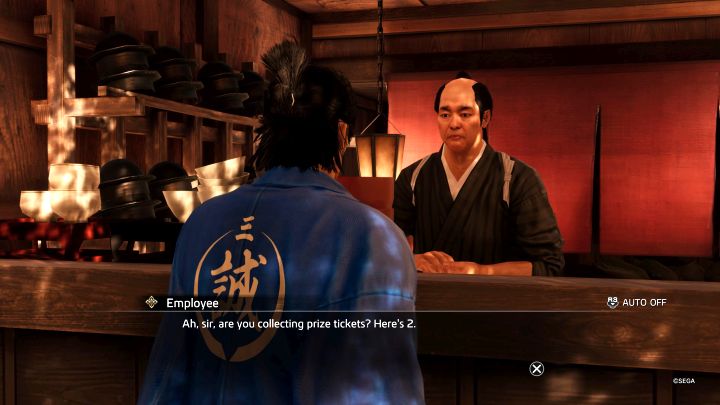 Darmowe bilety Prize Tickets możecie też otrzymywać od sprzedawców i pracowników - Like a Dragon Ishin: Jak grać na loterii? - Like a Dragon Ishin - poradnik do gry