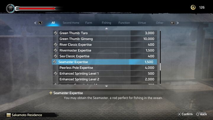 Ryoma posiada wędkę od samego początku gry, przy czym jest to podstawowy model (Easy Starter), który nie będzie bardzo skuteczny w łowieniu rzadkich gatunków ryb - Like a Dragon Ishin: Łowienie ryb - Like a Dragon Ishin - poradnik do gry