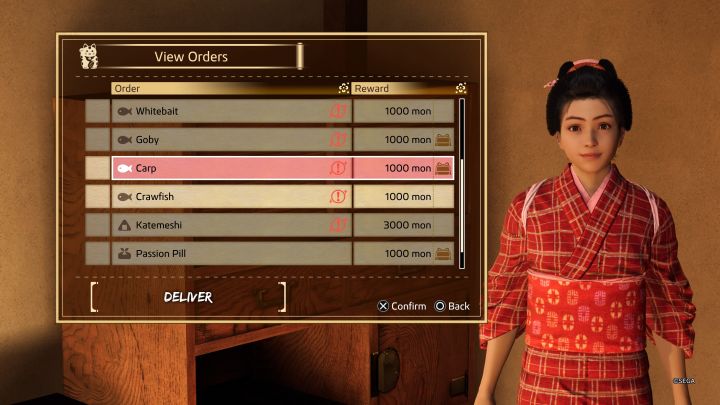 Po odblokowaniu gospodarstwa (Another Life) w rozdziale 4 możecie realizować zamówienia Trade Orders z dostawy konkretnych gatunków ryb - Like a Dragon Ishin: Łowienie ryb - Like a Dragon Ishin - poradnik do gry