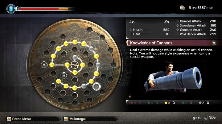 2) Chcąc korzystać z armat (Cannons) musicie odblokować umiejętność Knowledge of the Cannons z drzewka Gunman - Like a Dragon Ishin: Jak używać broni Special (włócznie, armaty)? - Like a Dragon Ishin - poradnik do gry