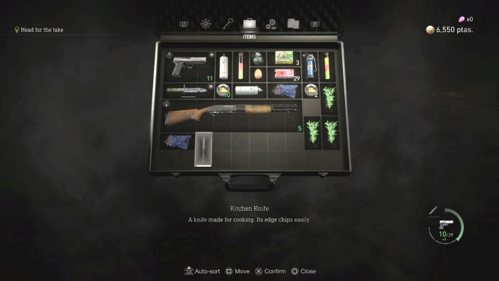 Nowe noże zajmują miejsce w inwentarzu - Resident Evil 4 Remake: Jak naprawiać nóż (Combat Knife)? - Resident Evil 4 Remake - poradnik do gry