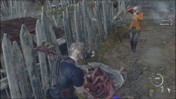 Po wydostaniu się z kościoła, powinniście zaznajomić się z dwoma najważniejszymi komendami, które wydawać będziecie Ashley - Resident Evil 4 Remake: Ashley - Resident Evil 4 Remake - poradnik do gry