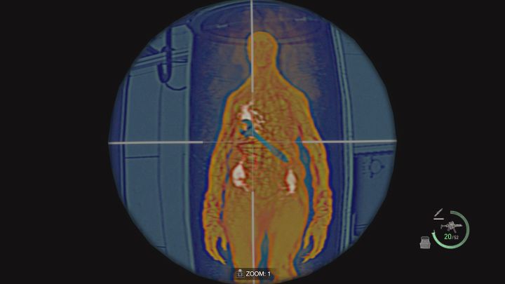 Luneta pozwala prześwietlać przeciwników i zbadajcie potwory przetrzymywane w kapsułach - Resident Evil 4 Remake: Zagadka z kluczem francuskim Wrench w Incubation Lab - Resident Evil 4 Remake - poradnik do gry