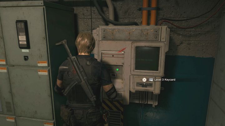 Po tym jak Overwrite Terminal zakończy działanie powróćcie do niego żeby zabrać Level 3 Keycard - Resident Evil 4 Remake: Zagadka z kluczem francuskim Wrench w Incubation Lab - Resident Evil 4 Remake - poradnik do gry